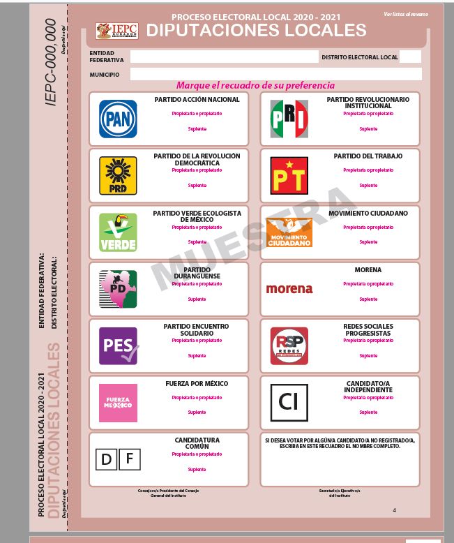 Aprueba Iepc Dise Os Y Modelos De Boleta Electoral Y Formatos Para Los